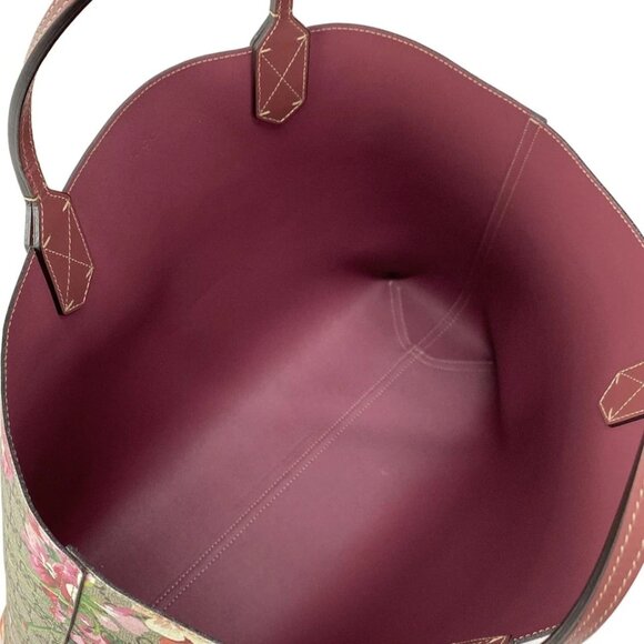 GUCCI GG Blooms Medium Reversible Leather Tote Beige Red Multi PVC - 855-072625 - Picture 11 of 14